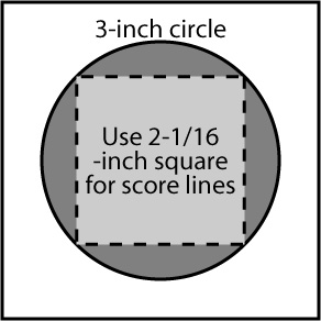 Here's a template for the Cathedral Window quilt pieces you'll need to cut.