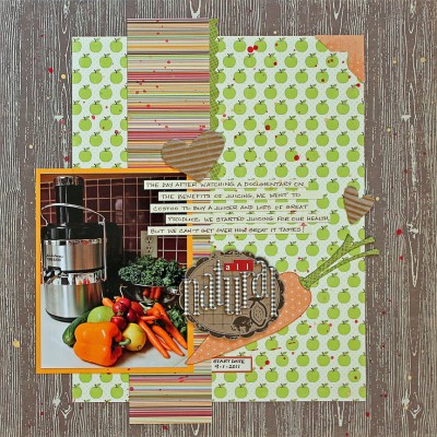 To mimic the splash of juice I splashed my page with October Afternoon misters. AllNatural_Daquila-Pardo