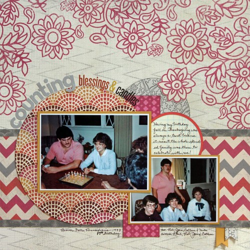 All the patterned papers came from My Mind's Eye's Indie Chic collection (the Saffron color scheme). Thanksgiving1983_Daquila-Pardo